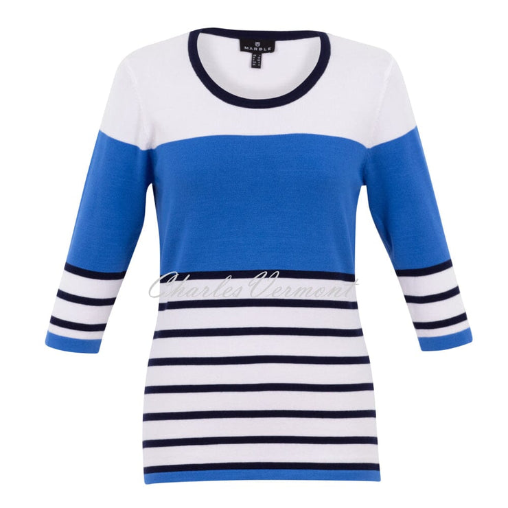 Marble Striped Sweater - Style 6883-201 (Deep Blue)