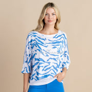 Marble Animal Print Top - Style 6951-201 (Deep Blue)