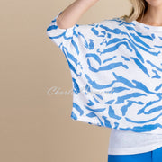 Marble Animal Print Top - Style 6951-201 (Deep Blue)