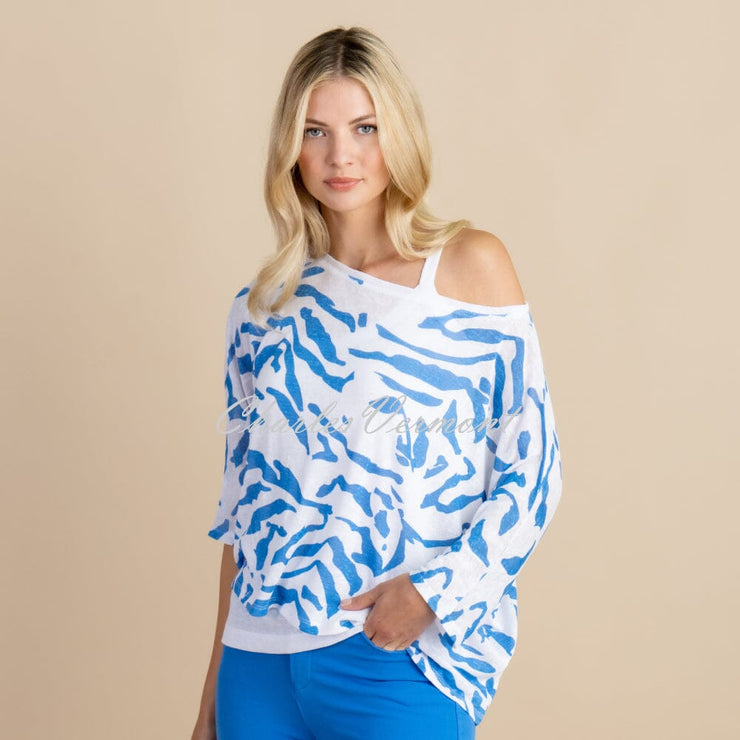 Marble Animal Print Top - Style 6951-201 (Deep Blue)