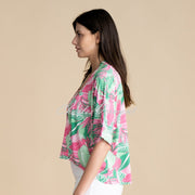 Marble Printed Kimono - Style 6973-199 (Light Green / Pink / Multi)