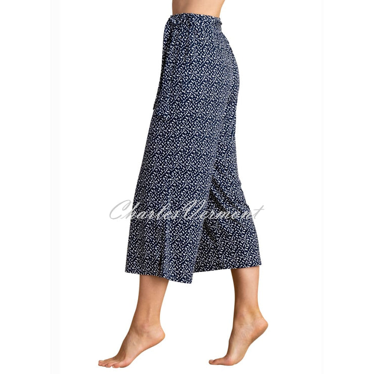 Marble Polka Dot Culotte Trouser - Style 6998-103 (Navy / White)