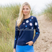 Marble Sweater - Style 7018-103 (Navy / Lavender / Deep Blue / White)