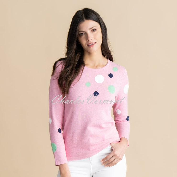 Marble Sweater - Style 7018-204 (Light Pink / Navy / Green / White)