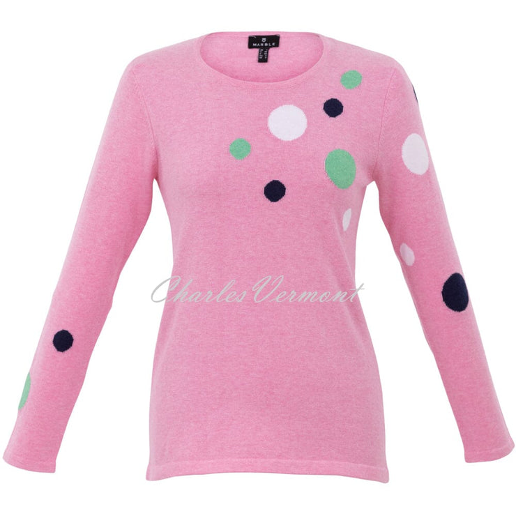 Marble Sweater - Style 7018-204 (Light Pink / Navy / Green / White)