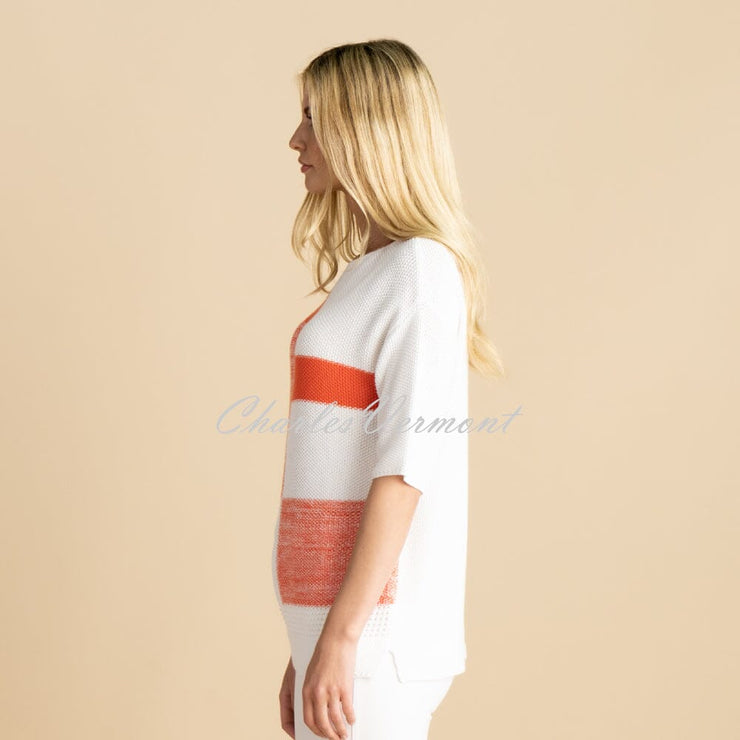 Marble Sweater - Style 7025-200 (Dark Orange / Cream)