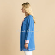 Marble Cardigan - Style 7026-201 (Deep Blue / Lavender)