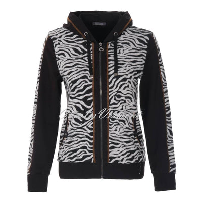 Dolcezza Zebra Zip Hooded Jacket - Style 72105