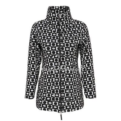 Dolcezza Patterned Zip Jacket - Style 72136 (Black / Light Grey)