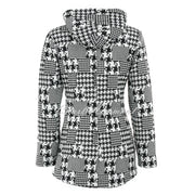 Dolcezza Houndstooth Hooded Textured Knit Jacket - Style 72137