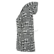 Dolcezza Houndstooth Hooded Textured Knit Jacket - Style 72137