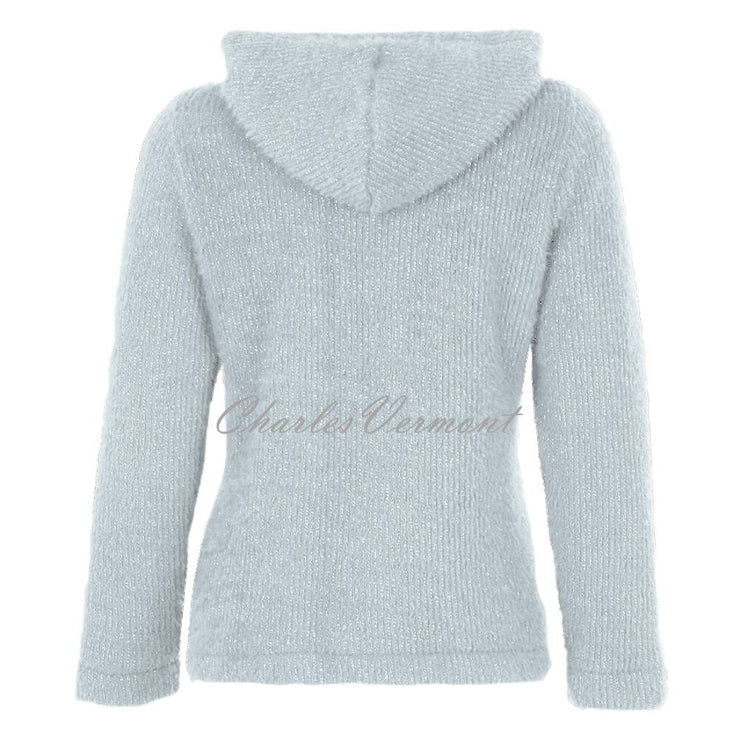 Dolcezza Zip Cardigan Jacket - Style 72202 (Light Blue with Silver Shimmer)