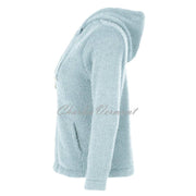 Dolcezza Zip Cardigan Jacket - Style 72202 (Light Blue with Silver Shimmer)