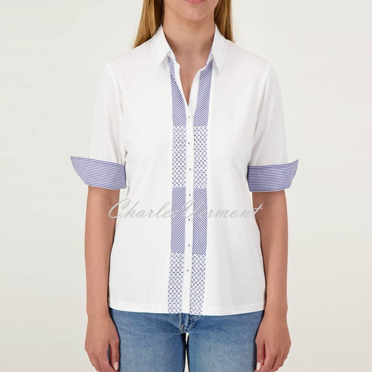 Just White Jersey Stretch Blouse - Style J1709