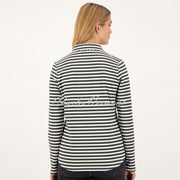 Just White Jersey Striped Stretch Blouse - J2299