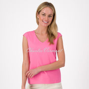 Just White Sleeveless Top - J2758 (Pink)