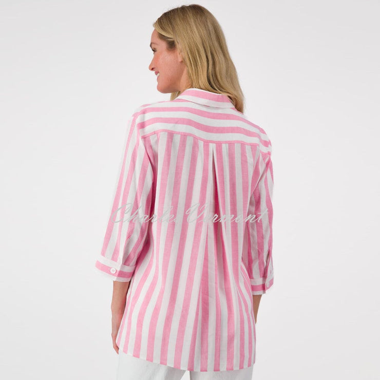 Just White Striped Blouse - Style J2997