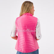 Just White Quilted Gilet with Rhinestone Detail - Style J3005 (Pink)