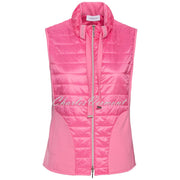 Just White Quilted Gilet with Rhinestone Detail - Style J3005 (Pink)