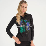 Dolcezza Printed Blouse with Silver Diamante Detail - Style 72614