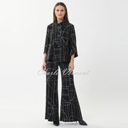 Joseph Ribkoff Geometric Print Wide Leg Trouser – Style 223282