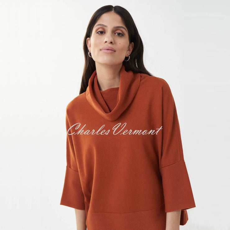 Joseph Ribkoff Funnel Neck Top – Style 223957 (Amber Stone)