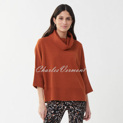 Joseph Ribkoff Funnel Neck Top – Style 223957 (Amber Stone)