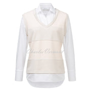 Just White Two-In-One Sweater Blouse - Style J2448