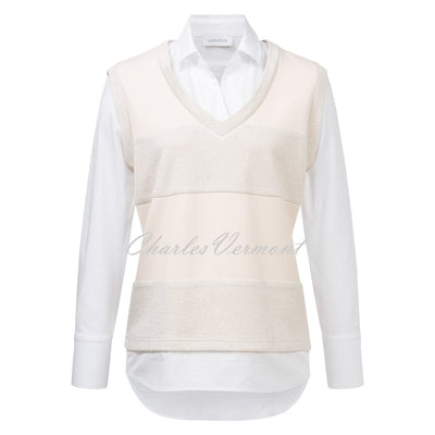 Just White Two-In-One Sweater Blouse - Style J2448