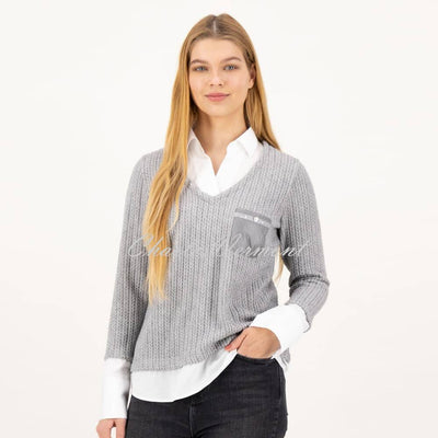 Just White Two-in-One Sweater Blouse - Style C2179