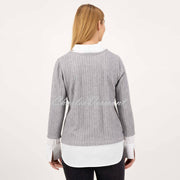 Just White Two-in-One Sweater Blouse - Style C2179