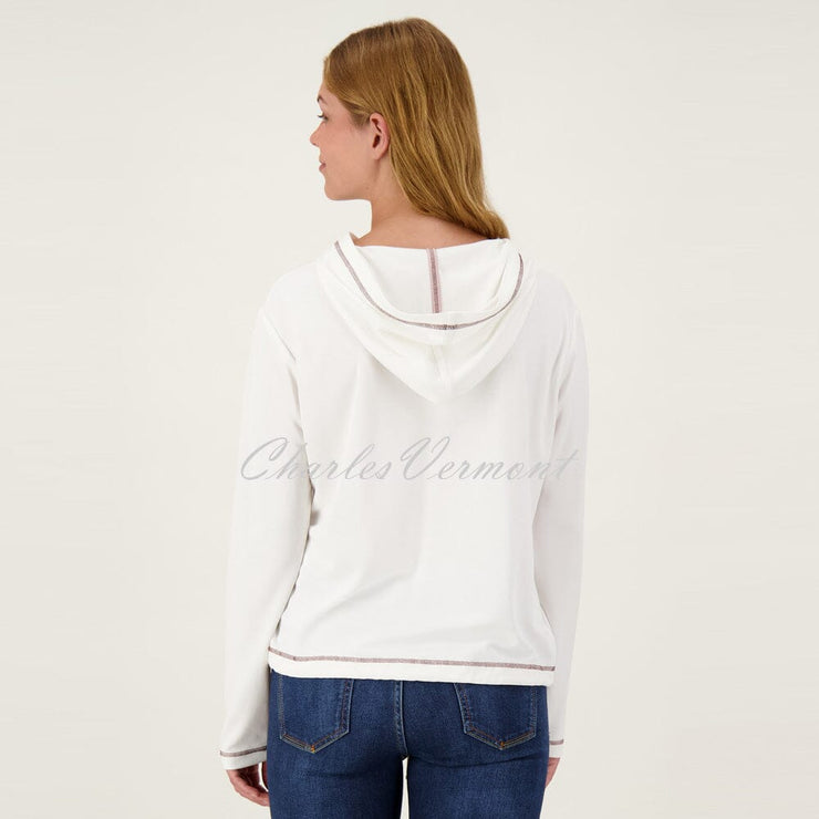 Just White Hoodie Top – Style J1032