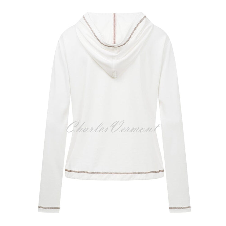 Just White Hoodie Top – Style J1032