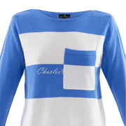 Marble Sweater – Style 6102-190 (Azure Blue / White)