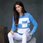 Marble Sweater – Style 6102-190 (Azure Blue / White)