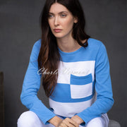 Marble Sweater – Style 6102-190 (Azure Blue / White)