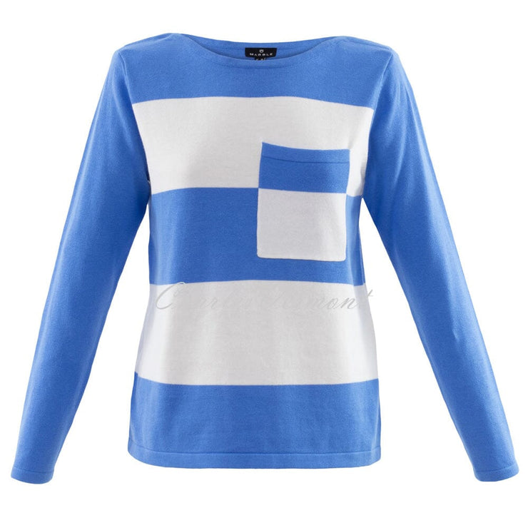 Marble Sweater – Style 6102-190 (Azure Blue / White)