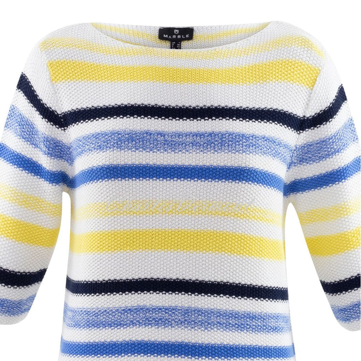 Marble Sweater – Style 6124-152 (White / Azure Blue / Yellow)