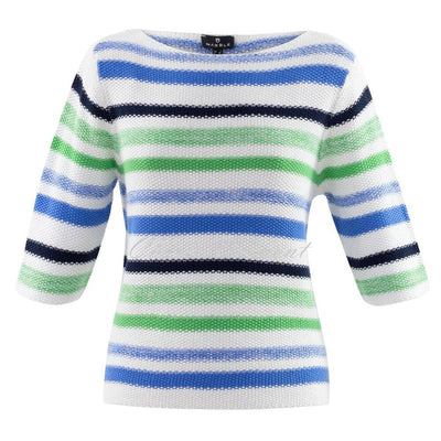 Marble Sweater – Style 6124-190 (White / Azure Blue / Green)