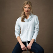 Marble Cowl Neck Sweater – style 6383-167 (Ice Blue)