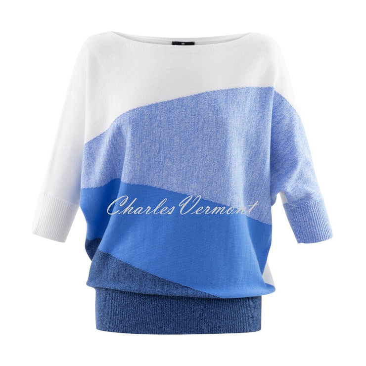 Marble Sweater - Style 6556-190 (Mid Blue / White)